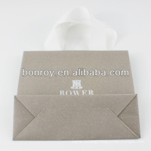 Printed paper bag/Luxury promotional paper bag with cotton ribbon handle